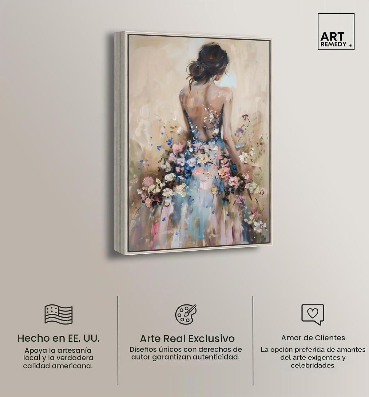 Art Remedy Vestido en lona Spring Bloom Inspiring Women Protraits,...