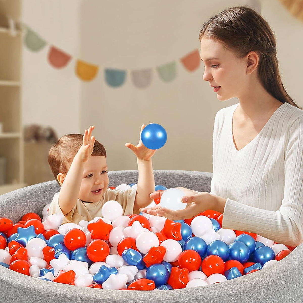 Heopeis Star Ball Pit Balls para niños pequeños – Paquete de 100 20...