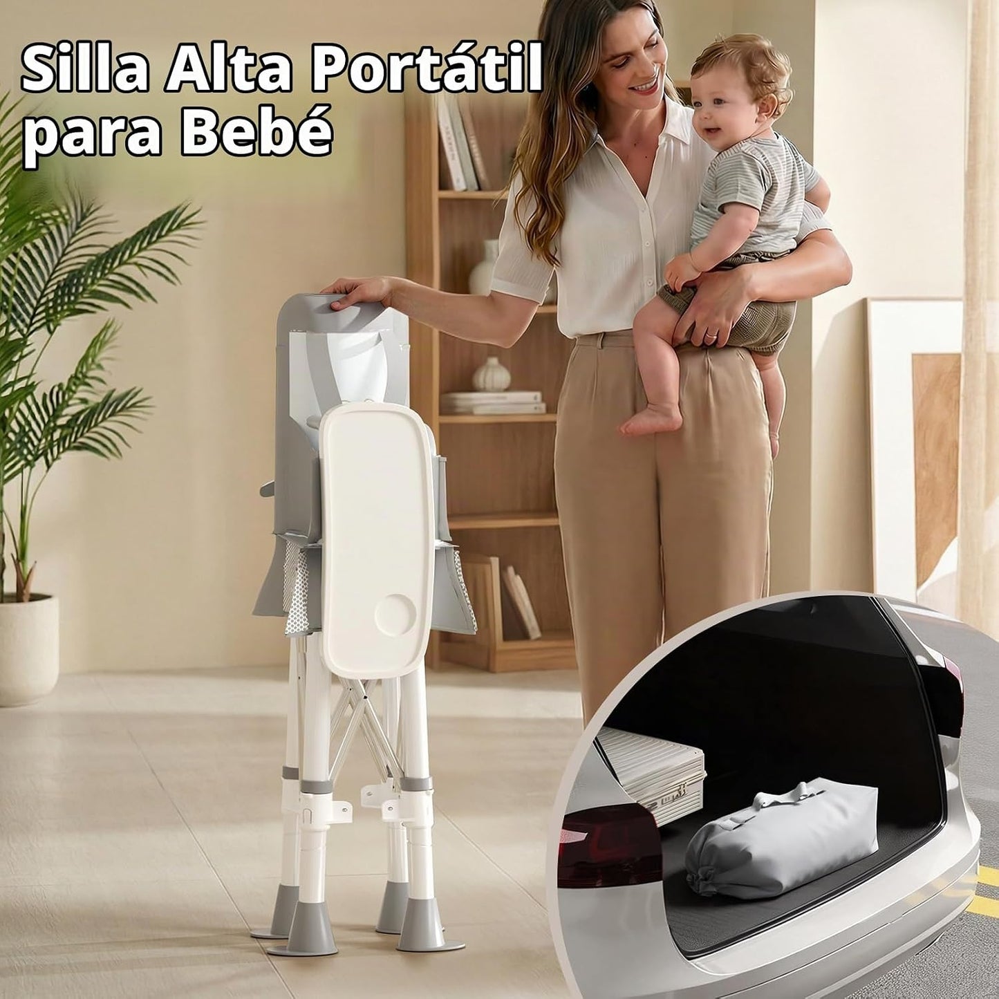 Trimigo Silla alta para bebés y niños pequeños, silla de alimentaci...