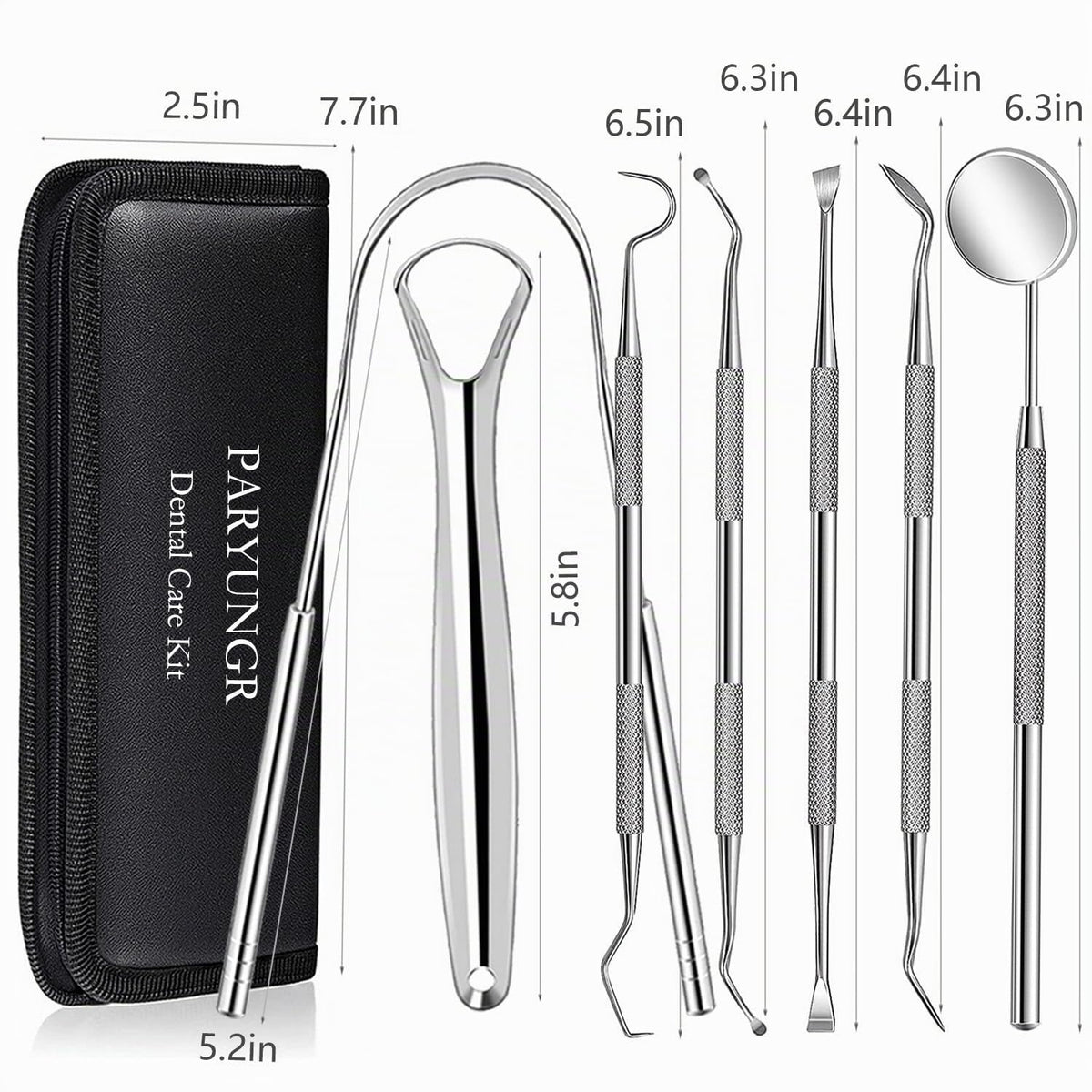PARYUNGR Paquete de 7 herramientas dentales, kit de higiene de limp...