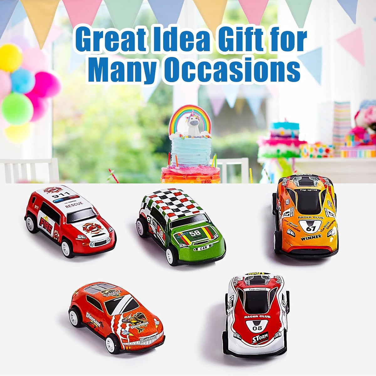 ZHFUYS 36 autos de juguete de metal con retroceso para niños, autos...