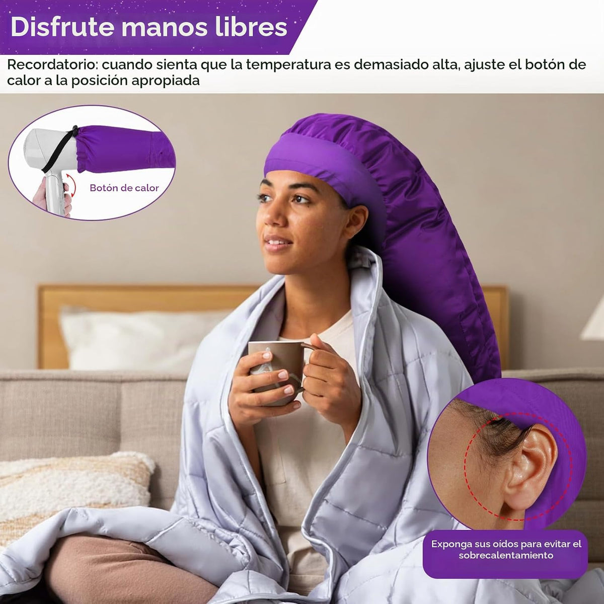 Accesorio de Capucha para Secador de Pelo TEPENAR: Capucha de Secad...
