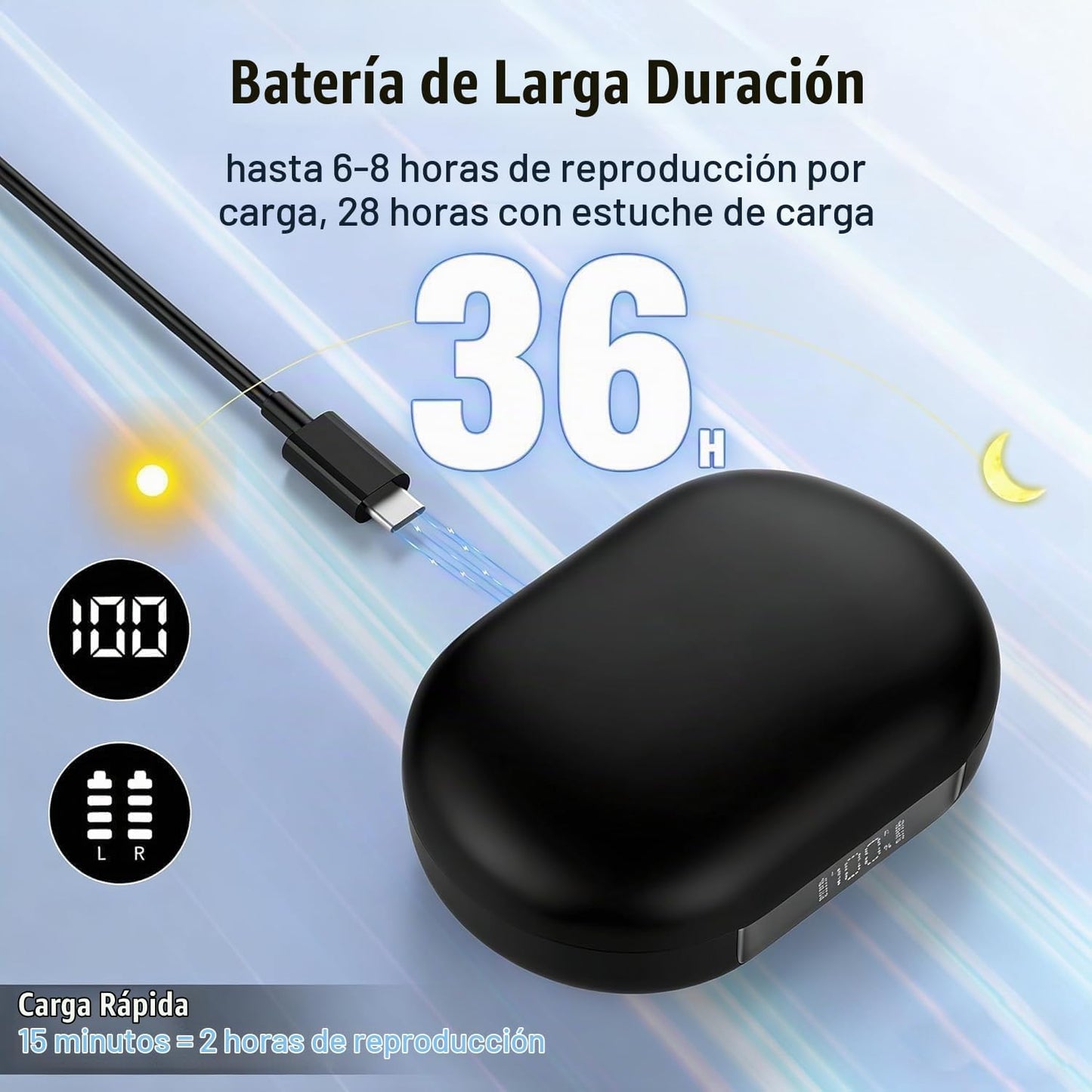 Auriculares abiertos, NUEVOS auriculares supraaurales con 4 micrófo...