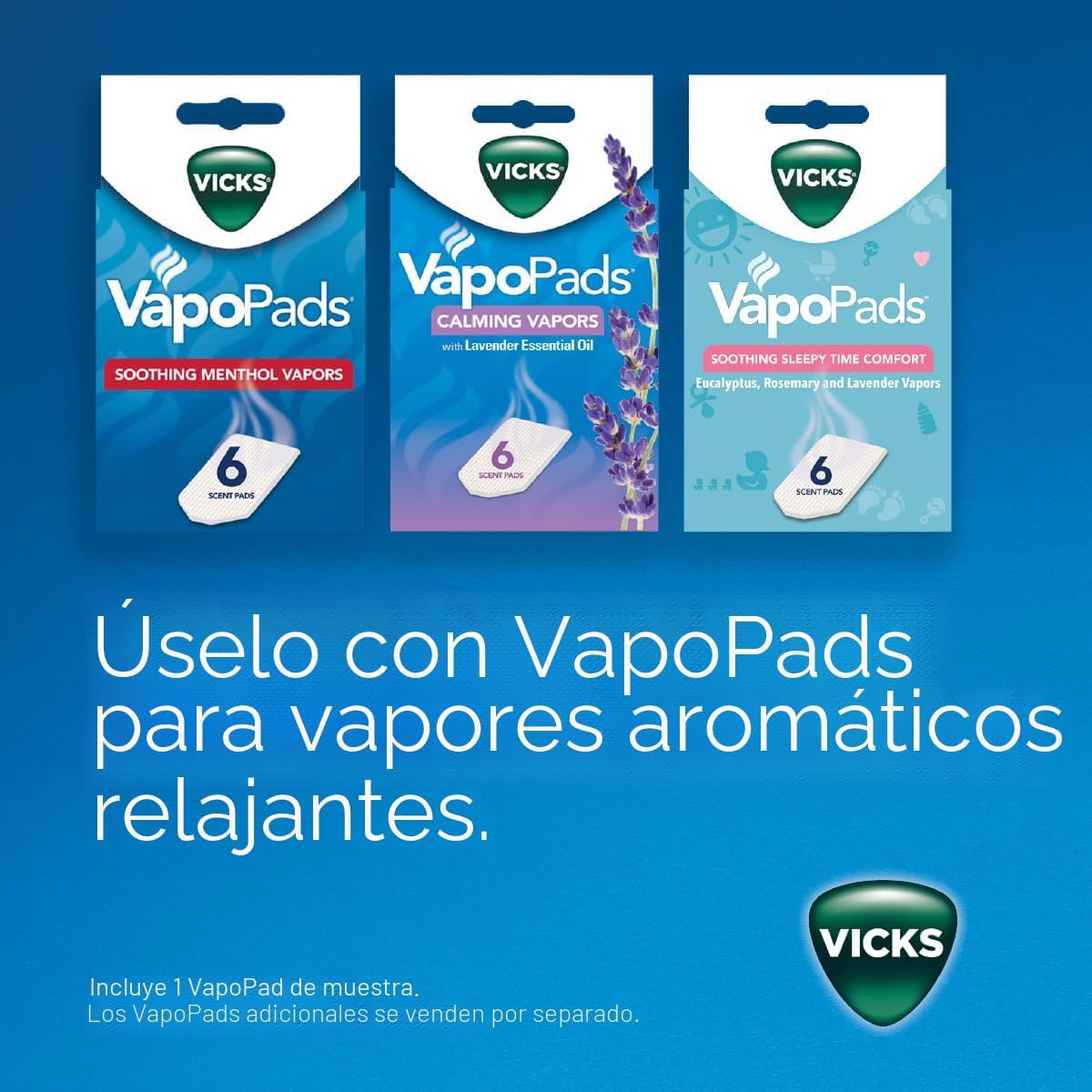 Vicks Vaporizador Avanzado de Vapores Calmantes Sin Agua con Luz No...