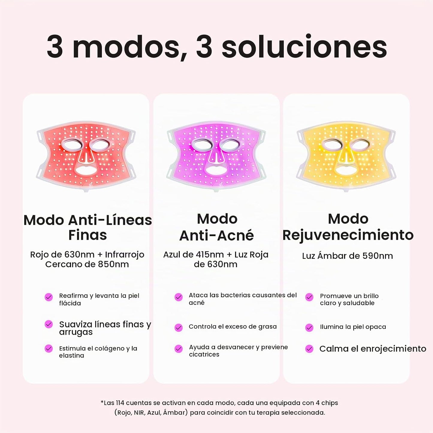 Máscara de la terapia de la luz roja de Wavytalk para la cara, másc...