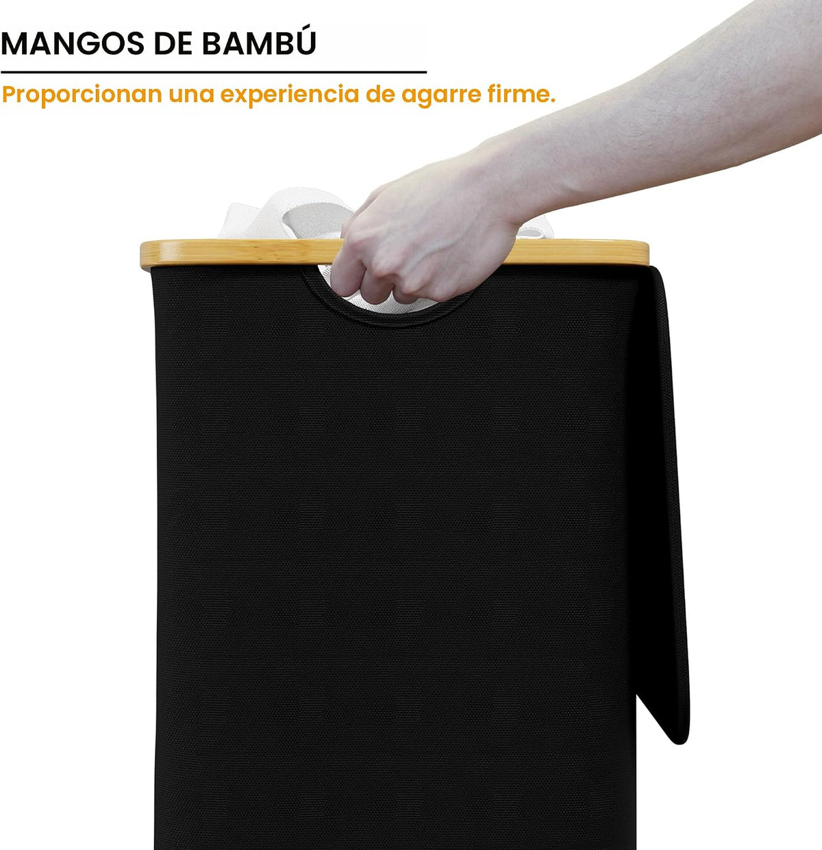 SpaceAid Cesta de lavandería con tapa, 110L de gran capacidad, cest...