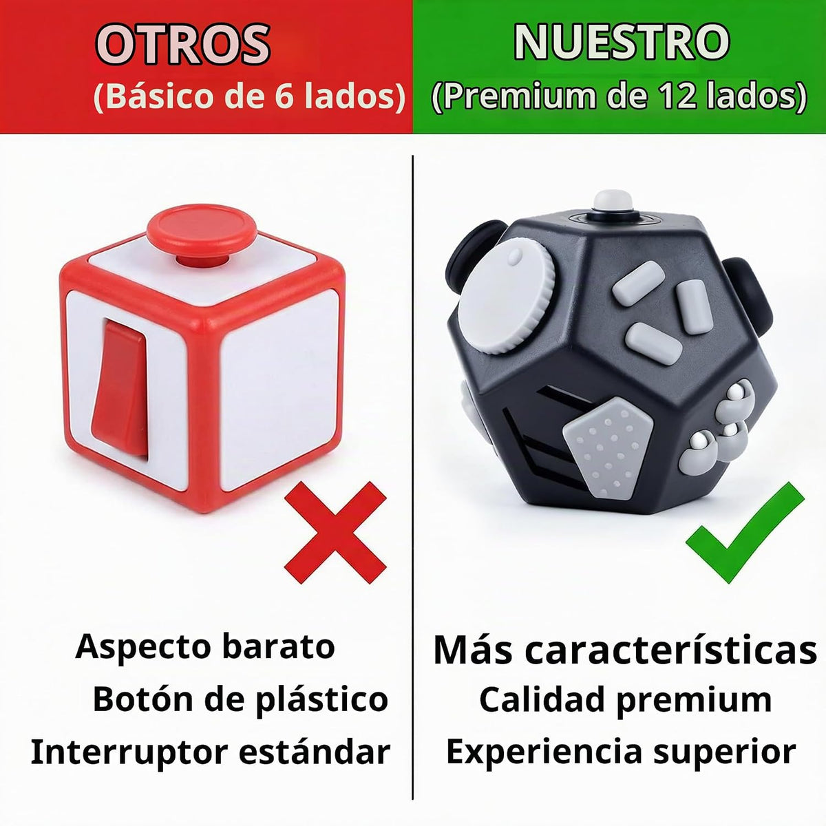 Cubo pequeño de juguetes antiestrés \u2013 Cubo de 12 lados antians...