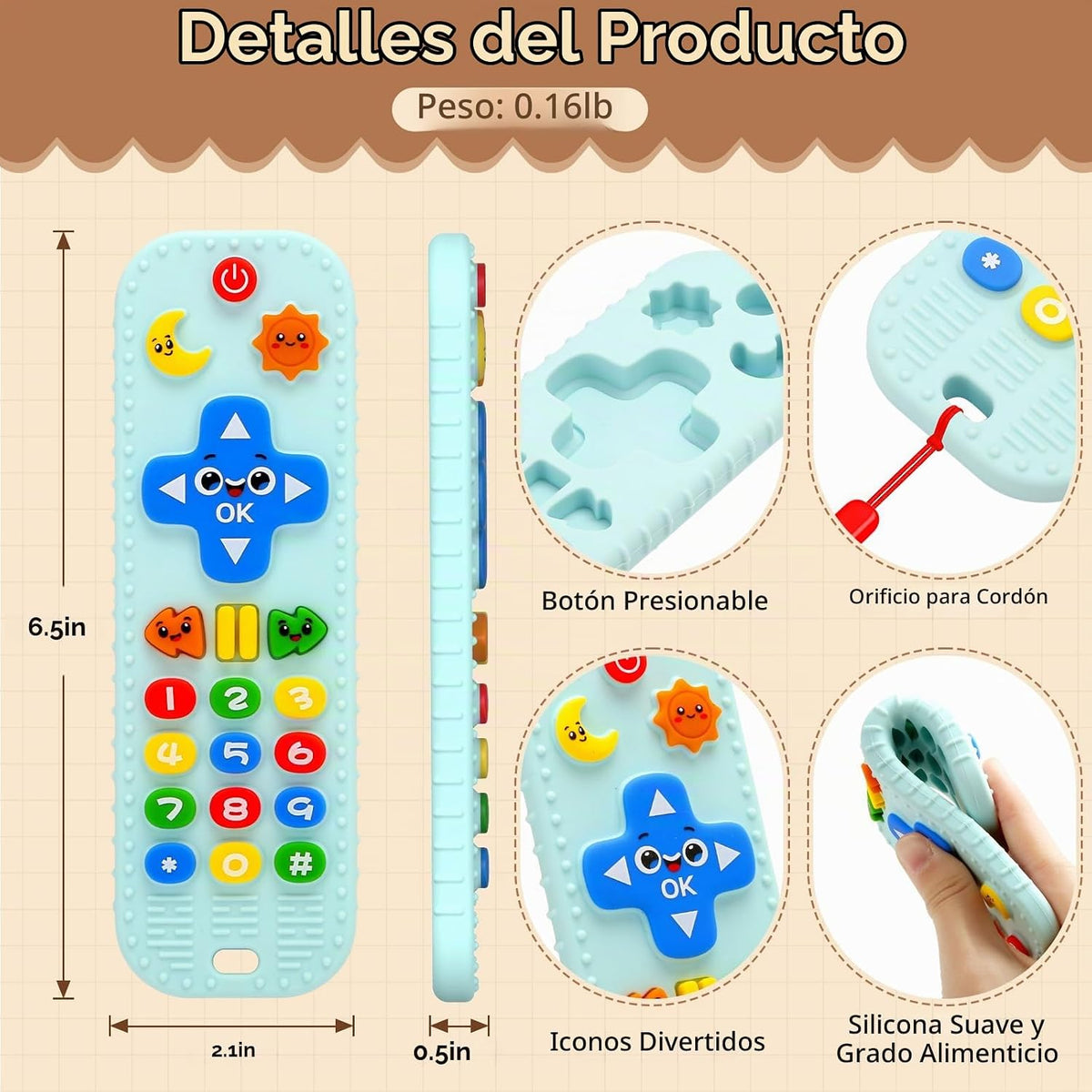 Juguetes de dentición para bebés de silicona para bebés de más de 3...
