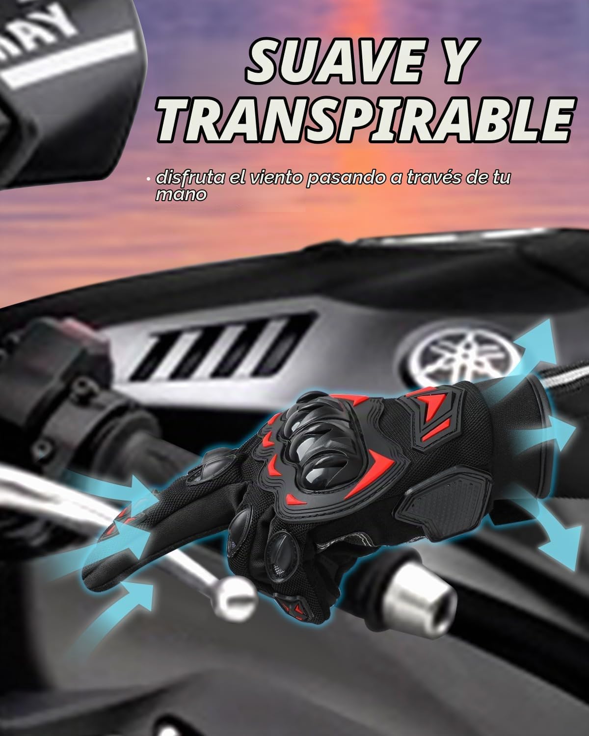Mmhpluos Guantes de motocicleta, guantes de pantalla táctil para mo...