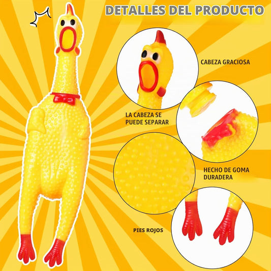 Honoson - Juguete de goma para perro de pollo gritando de 12 pulgad...