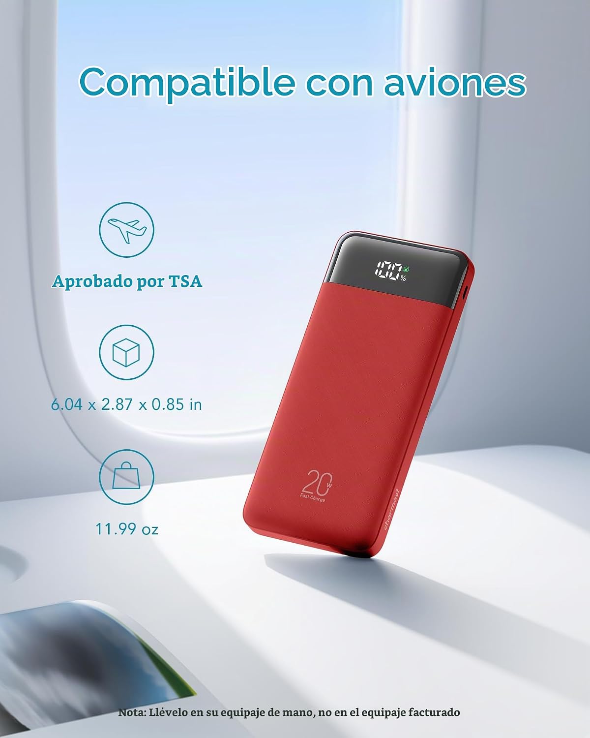 Charmast - Cargador portátil de 20000mAh con cables incorporados, b...