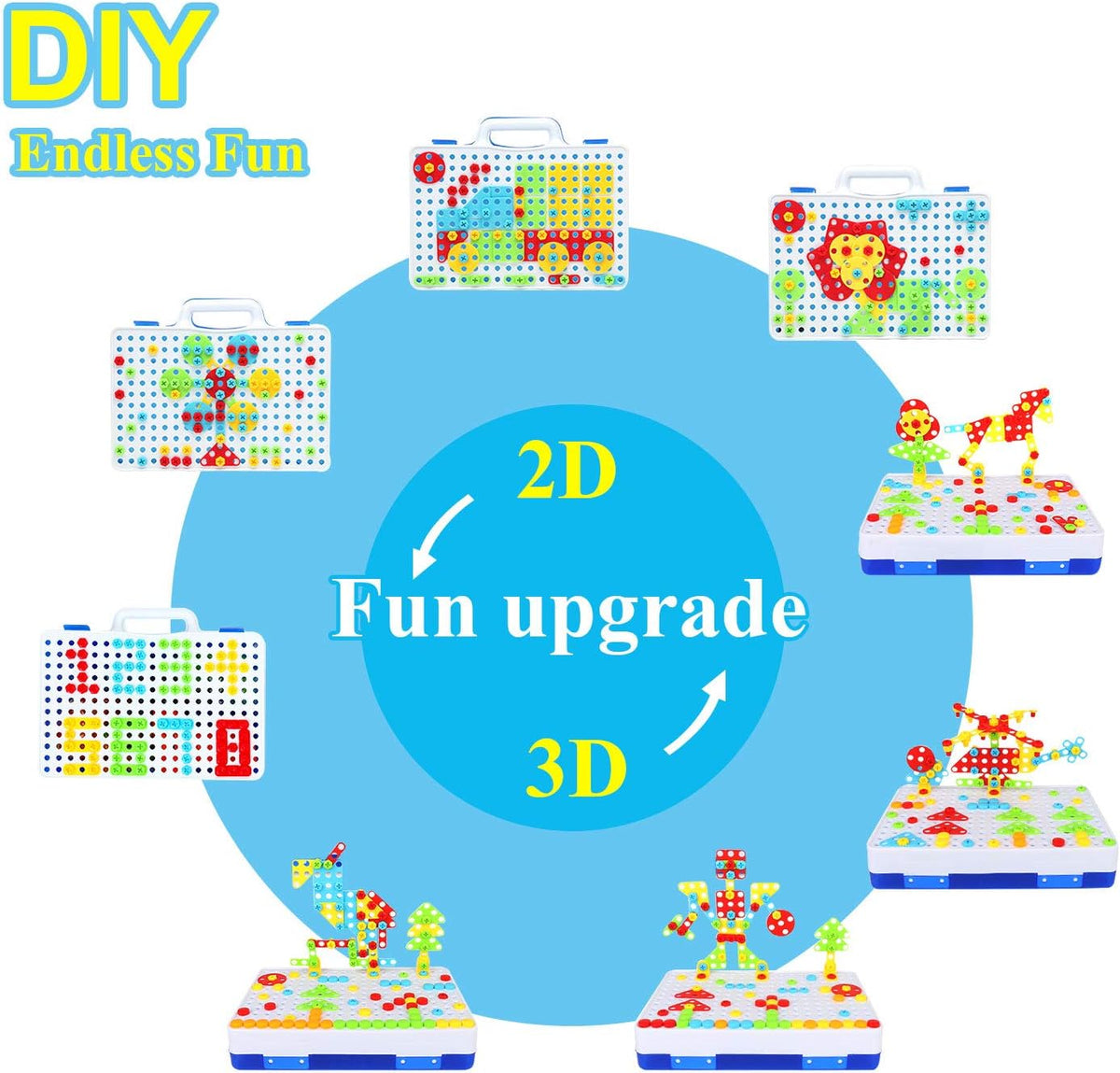 HAPTIME Juguete de diseño y taladro, juguetes educativos para niños...
