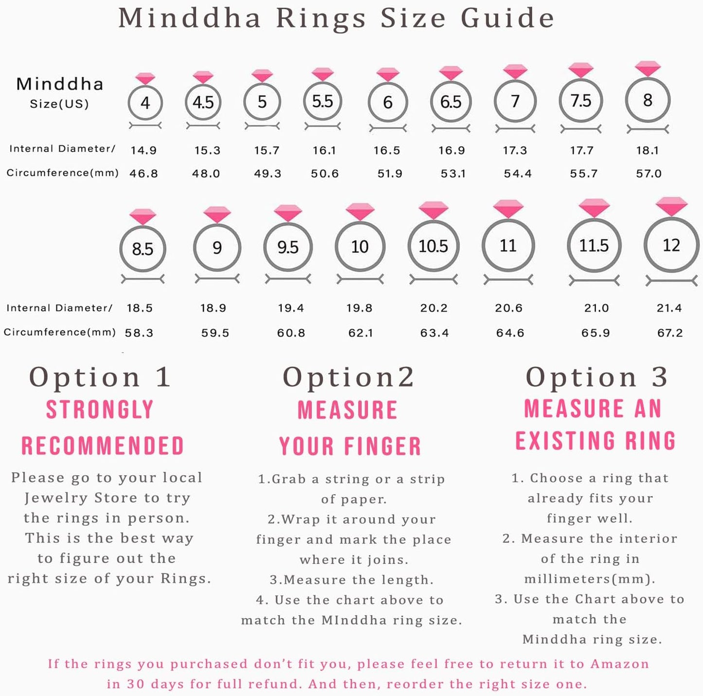 MINDDHA Chapado en oro de 14 quilates - Anillos de eternidad apilab...
