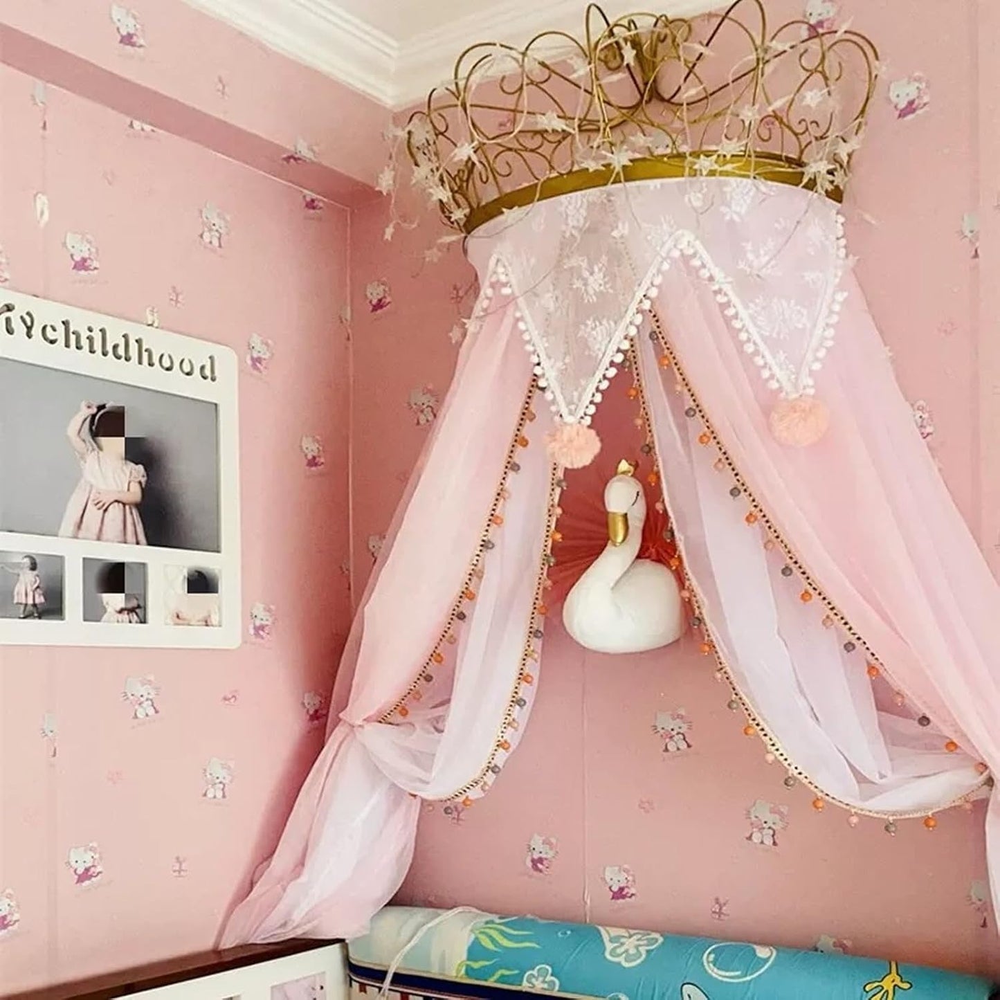 LIANGQIANJIN Dosel de cama para niñas, dosel de cama de princesa co...