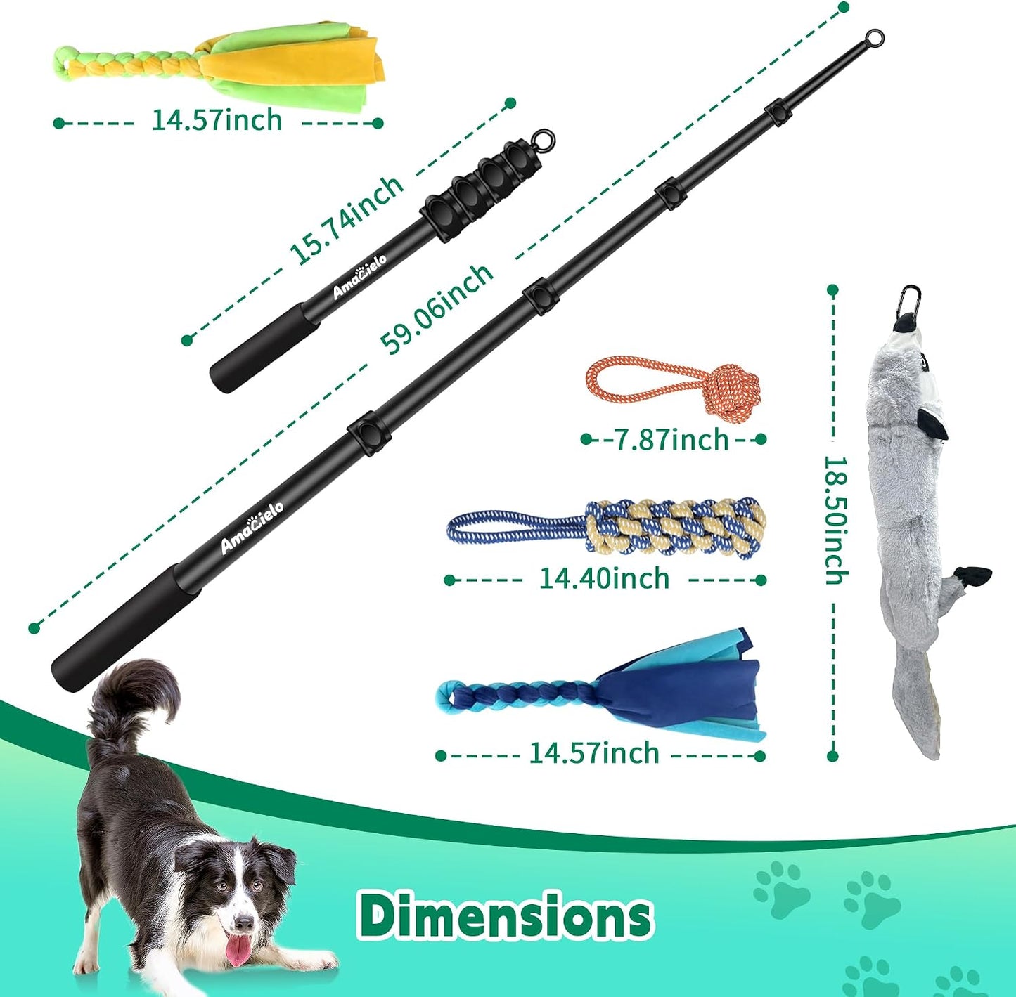 AmaCielo Palo de Flirt para Perros, Juguetes Interactivos de Tira y...