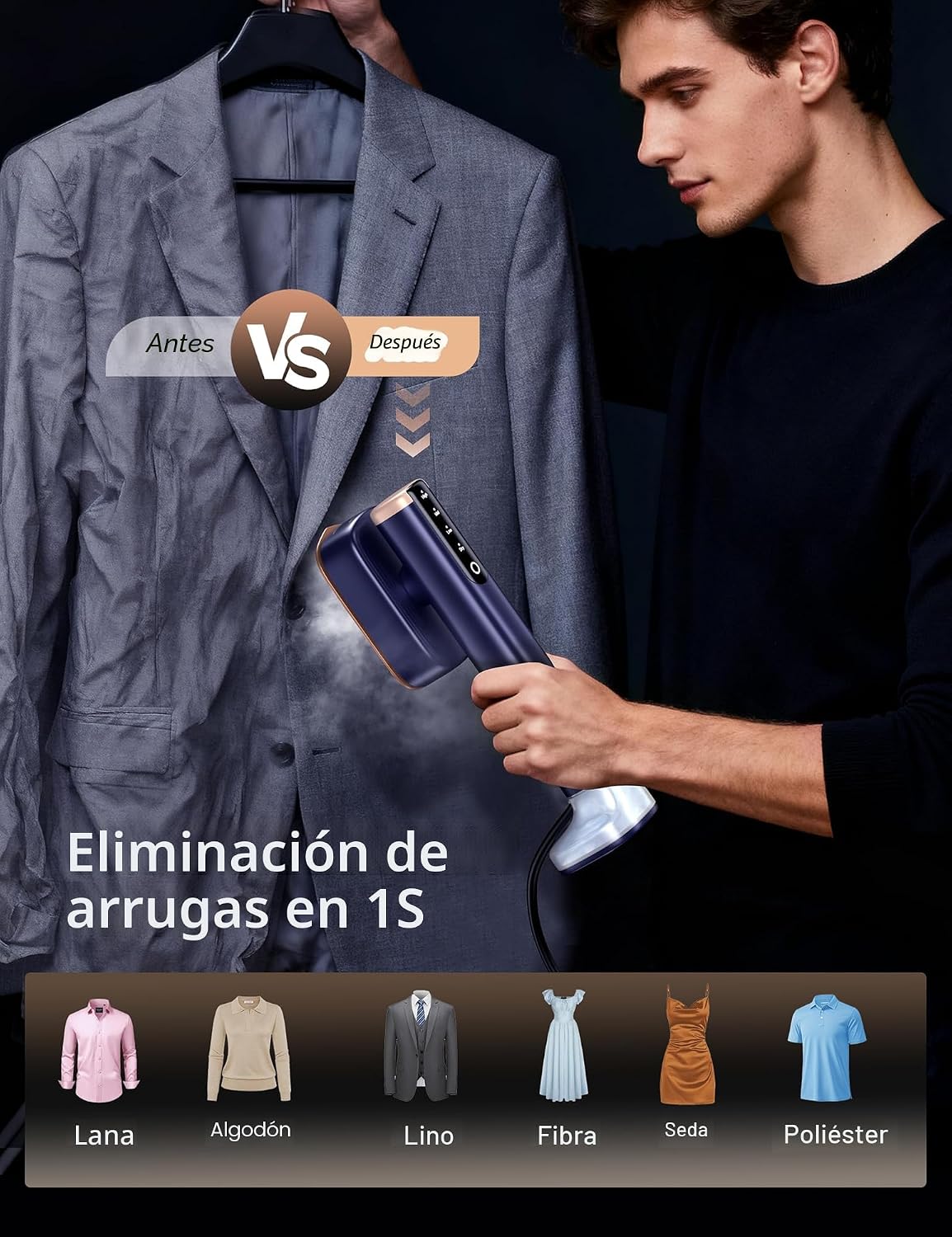 Sundu Vaporizador de viaje para ropa, vaporizador portátil de mano,...