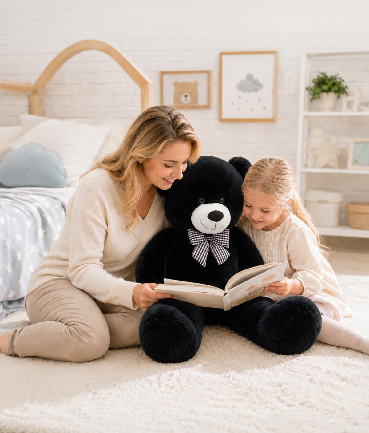 MaoGoLan Oso de peluche negro de 39 pulgadas, regalo de felpa espon...