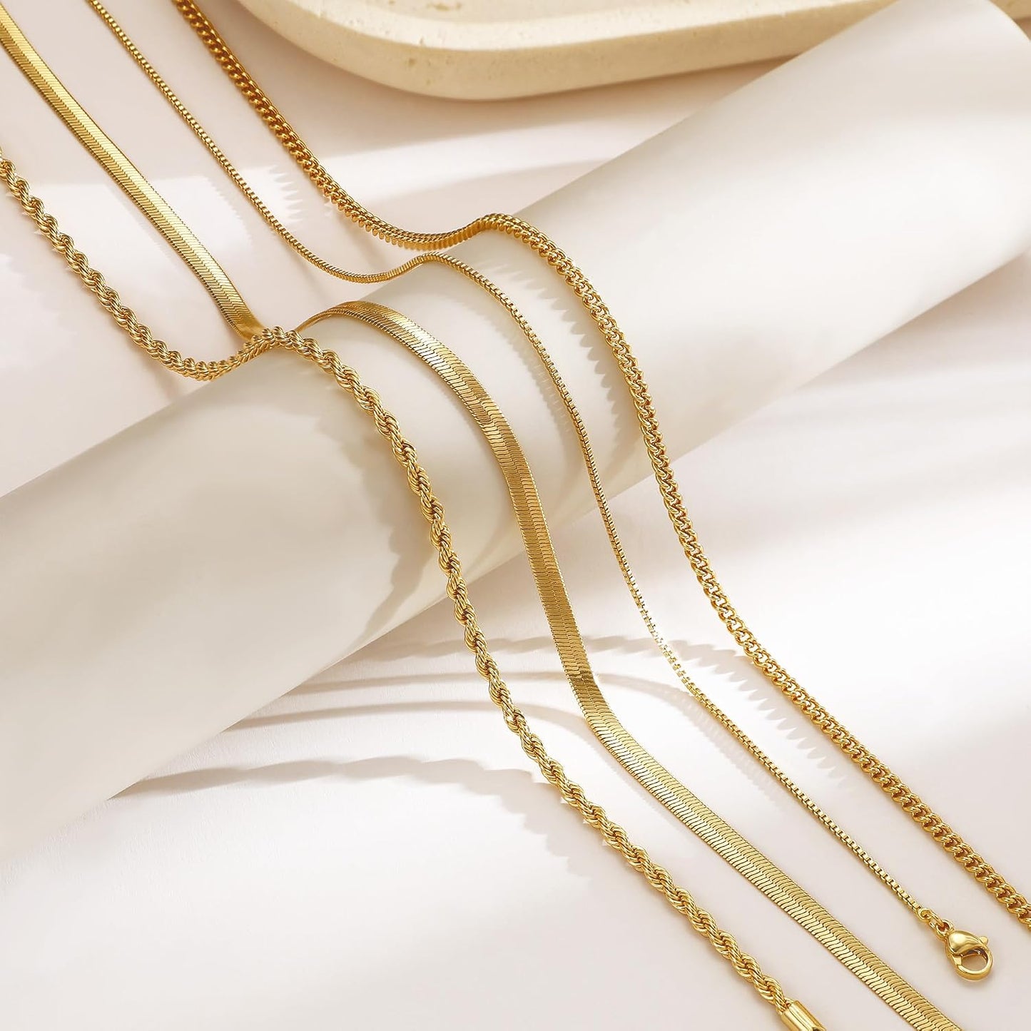 Tewiky Collares en Capas para Mujeres Sin Deslustre - Grueso Chapad...