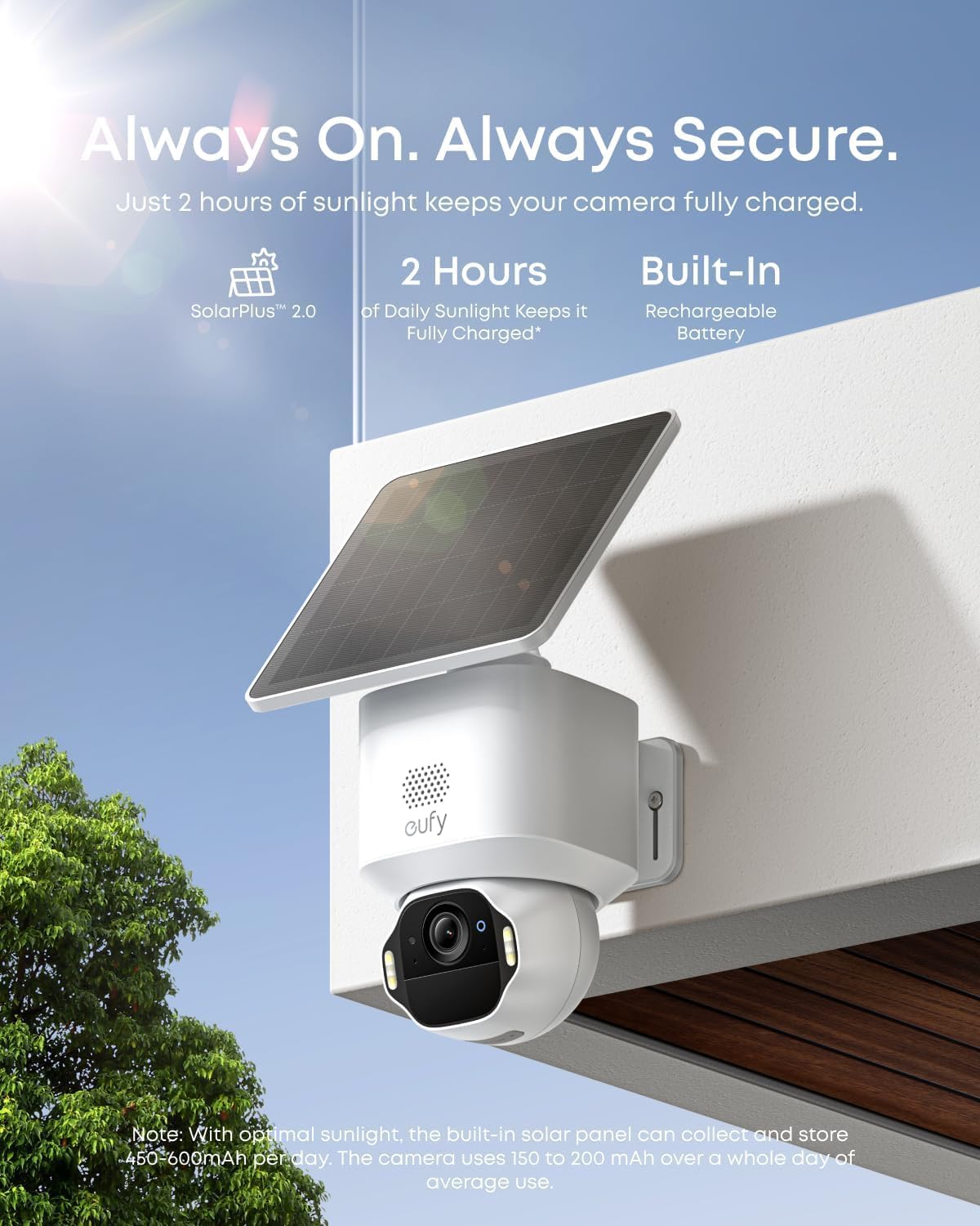 eufy Security SoloCam E42, cámara de seguridad solar 4K, reconocimi...