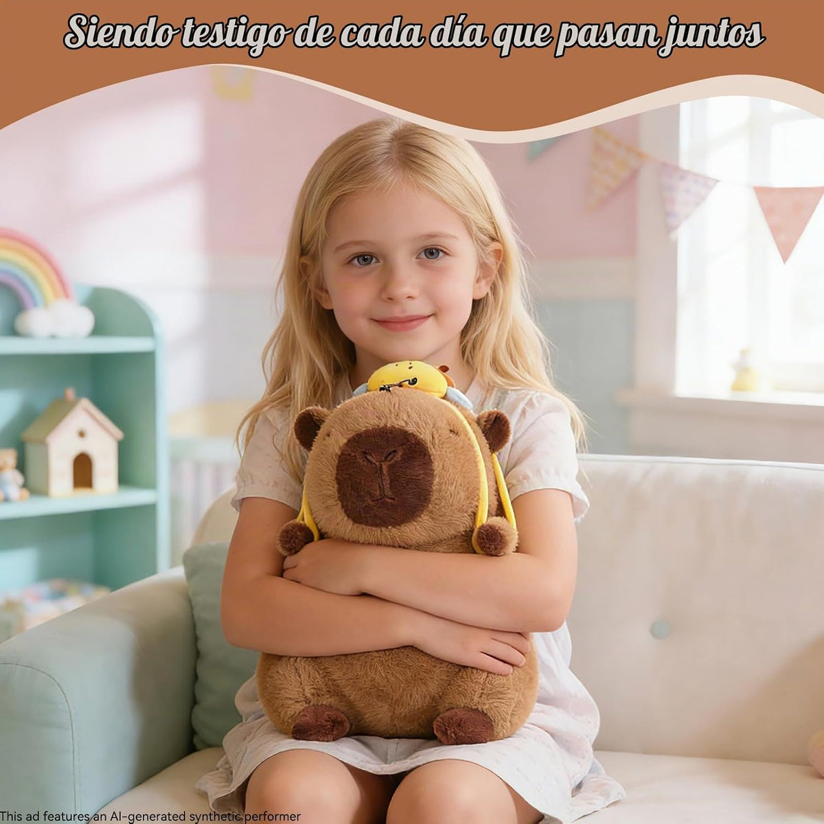 SHINUOER Lindo Capibara - Mochila de peluche con diseño de abeja de...