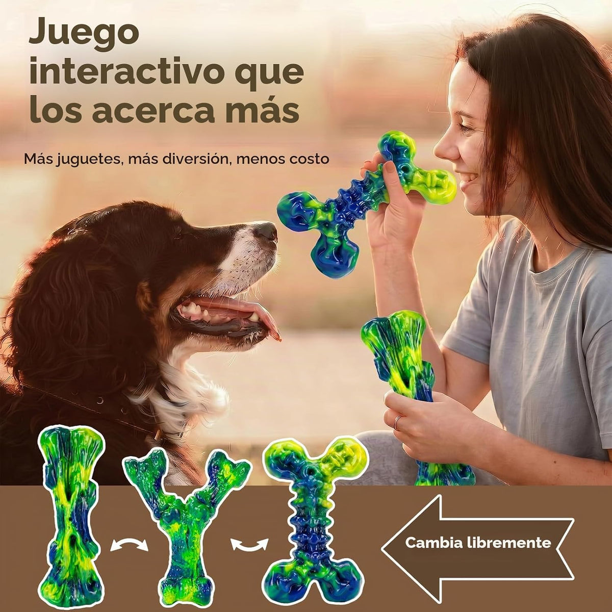 Kseroo Juguetes masticables para perros, paquete de 3, mantequilla...