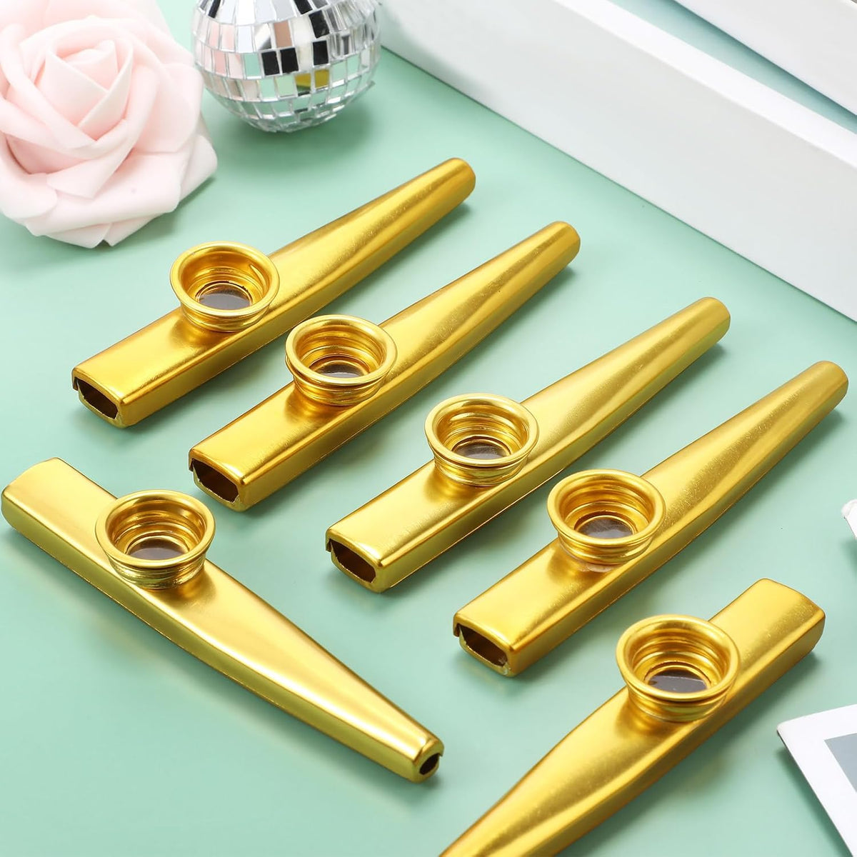 20 piezas de instrumentos musicales Kazoos de metal Kazoos de flaut...