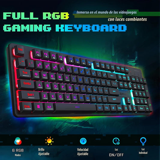 Redragon, combo actualizado de teclado y mouse para juegos S107, te...
