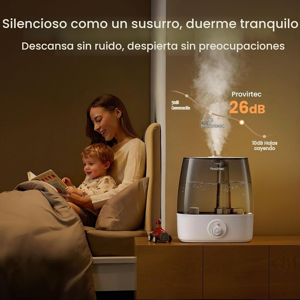 Provirtec Humidificador de tanque limpio de 6.5L para habitación gr...