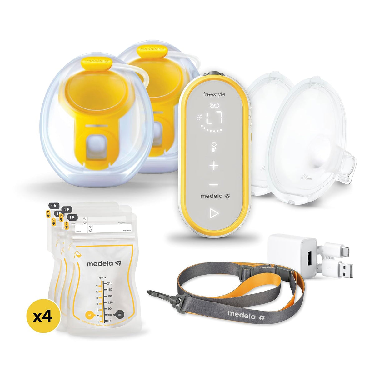 Medela Freestyle - Extractor de leche eléctrico doble manos libres...