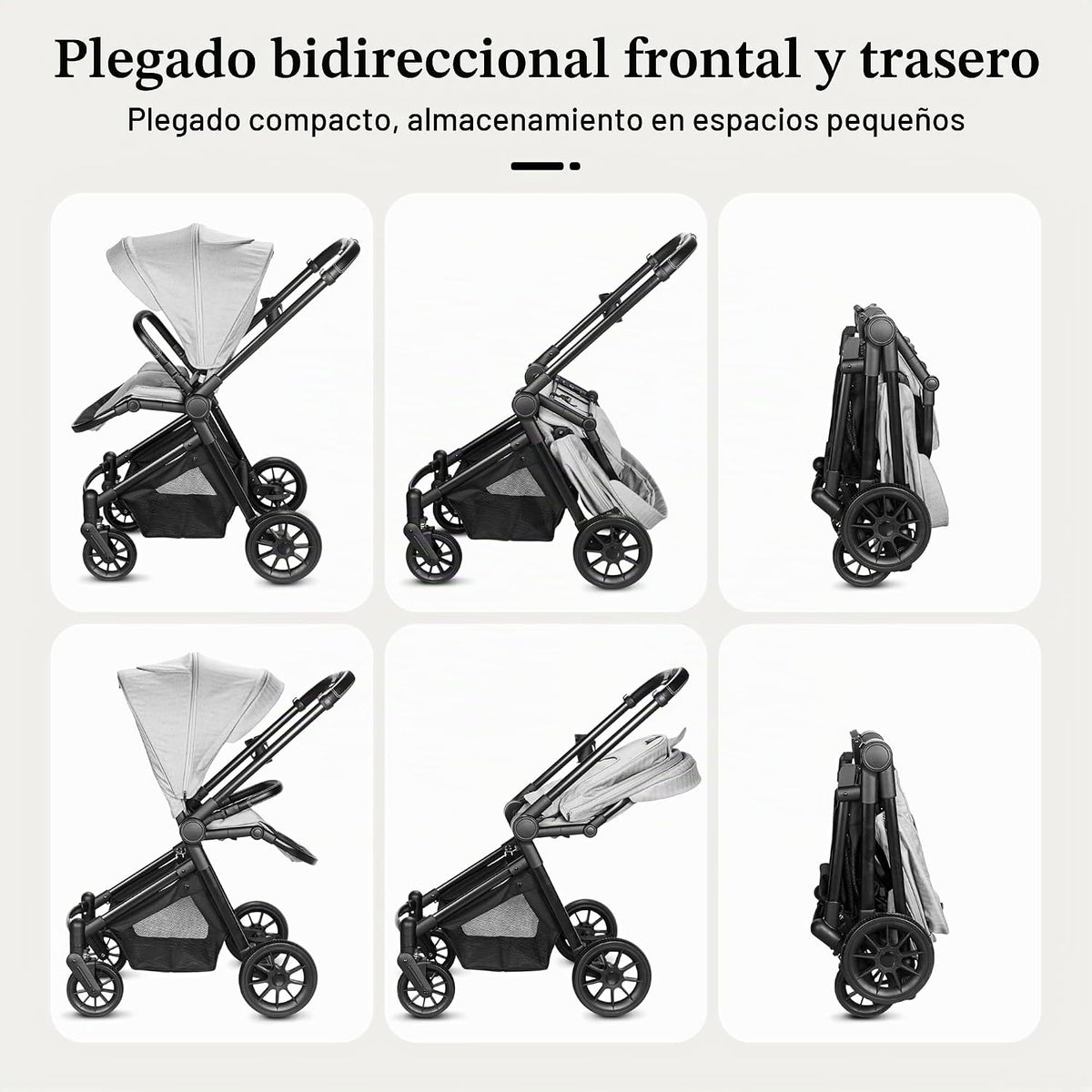 TALENBEEN Cochecito de bebé ligero de alta visión, plegable con una...