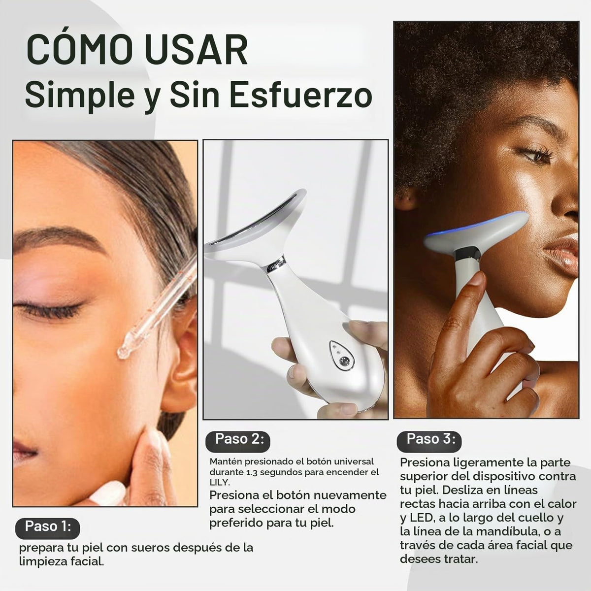 VRAIKO Lily Masajeador de Cuello y Rostro, Herramienta de Esculpido...