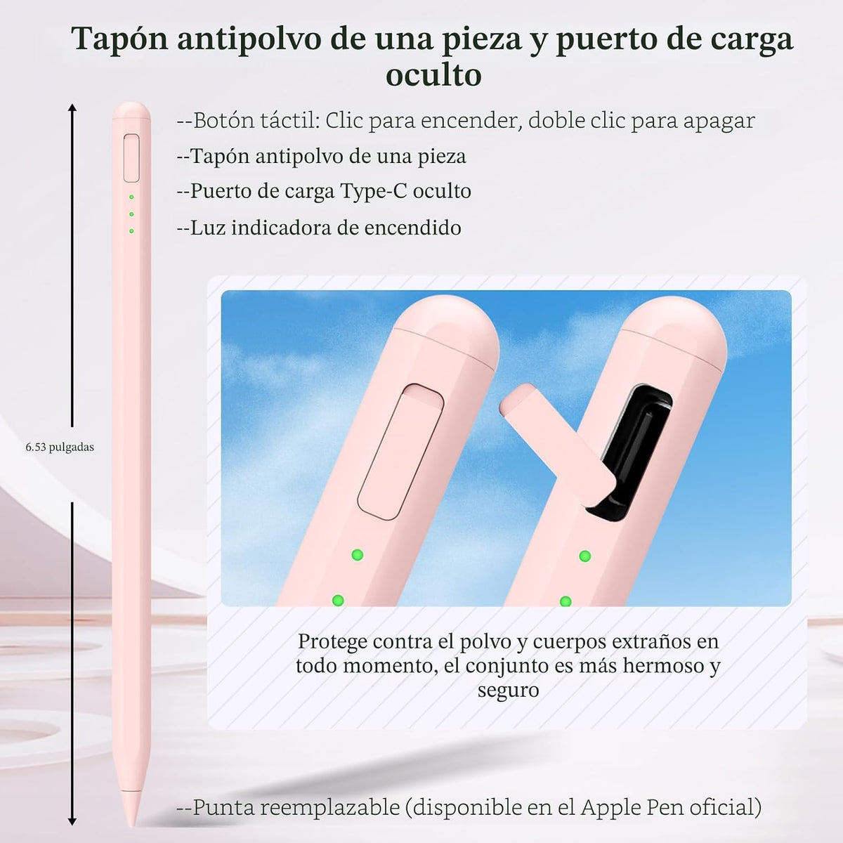 Lápiz capacitivo para iPad 11 y 10thGen, carga 14 minutos más rápid...