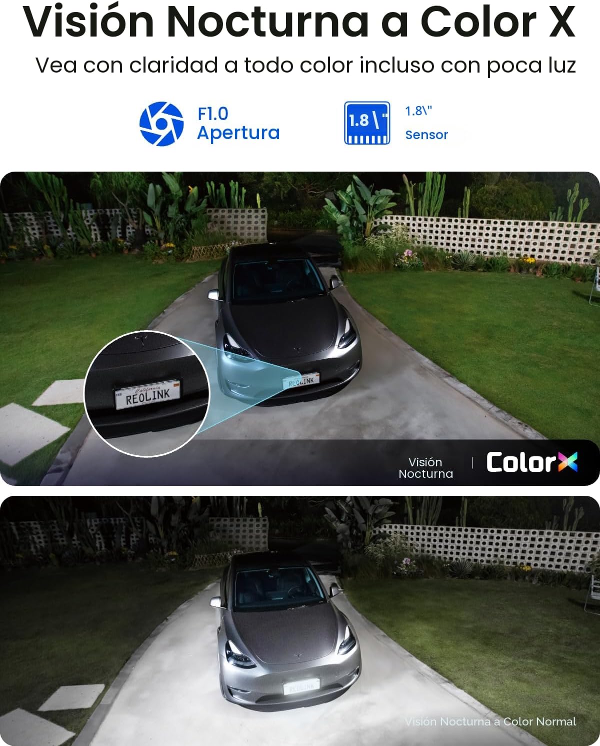 REOLINK 4K 180 ° Dual-Lens ColorX visión nocturna cámara solar al a...