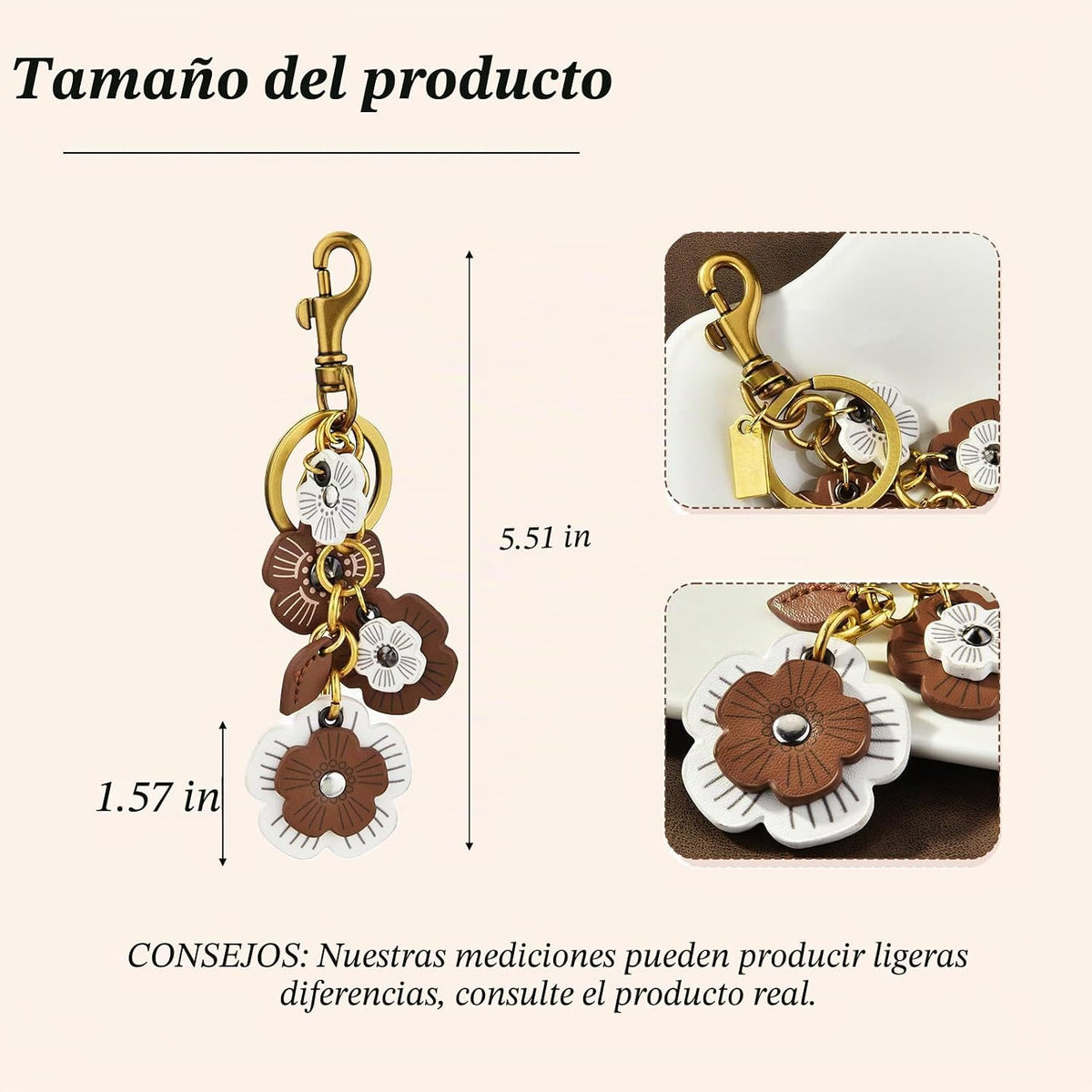 Angyape-dijes para bolso de flores para mujer, dijes para bolsos, l...