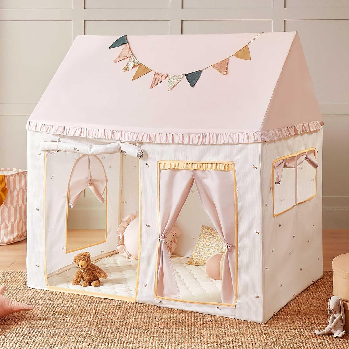 Tiny Land - Tienda de campaña para niños pequeños con alfombra, cas...