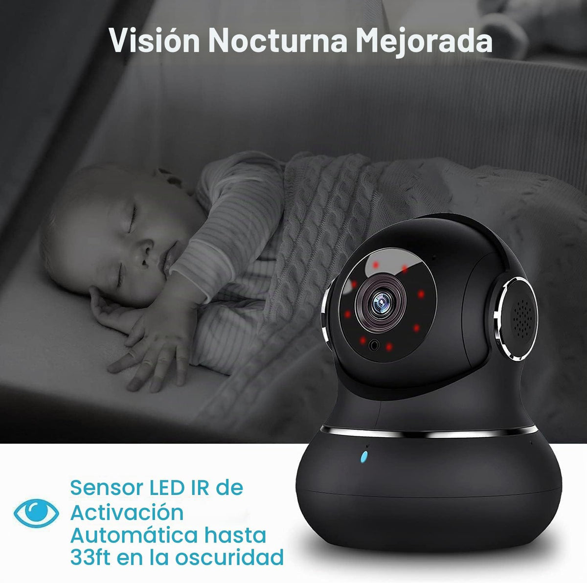 litokam Cámara de seguridad interior 2K, cámaras para seguridad del...