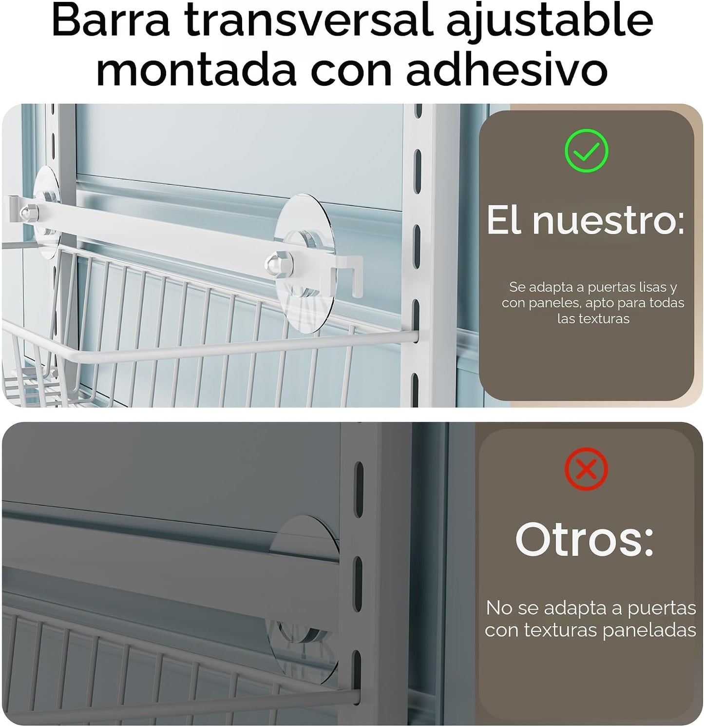 Delamu Organizador ajustable para puerta de armario, organizador de...
