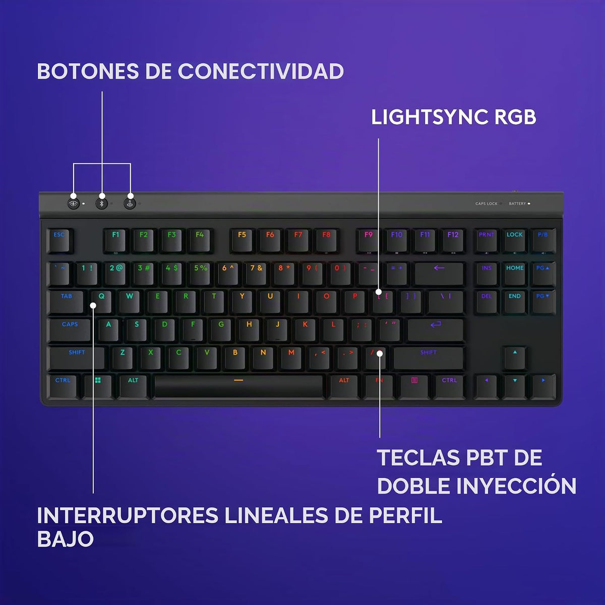 Logitech G515 Lightspeed TKL Teclado inalámbrico para juegos (linea...