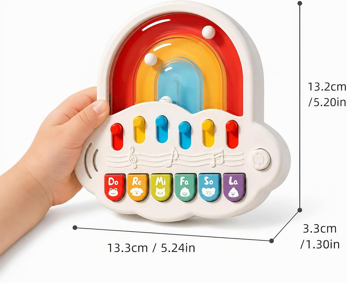 Piano de juguete para bebés de 6 a 12 meses, teclado de música ilum...