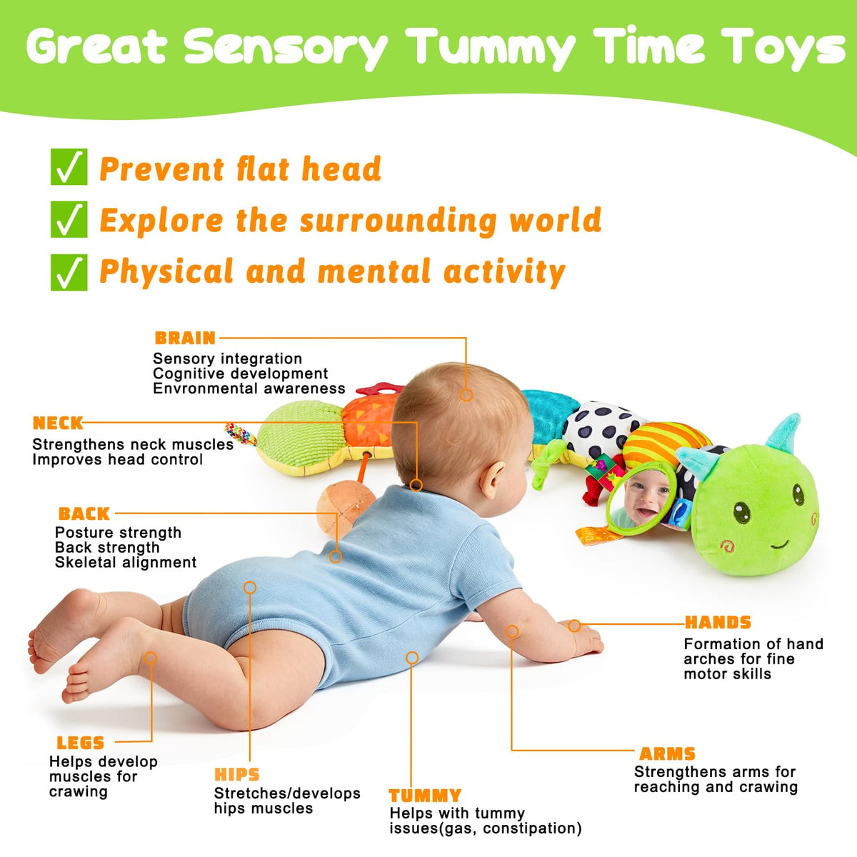 Juguetes sensoriales para bebés de 0 a 6 meses, animal musical de p...