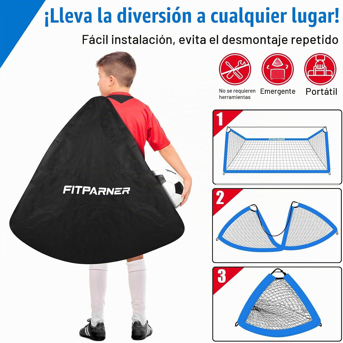 FITPARNER Portería de fútbol, portería de fútbol para niños en el p...