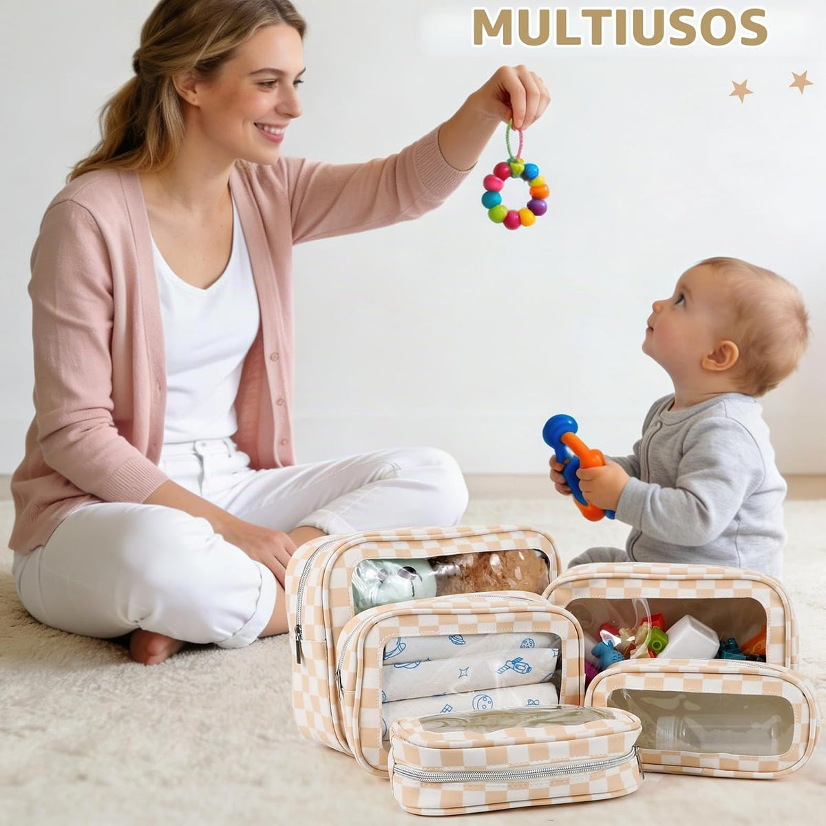 YOPCDJ Juego de 5 bolsas organizadoras para pañales, bolsa de aseo...