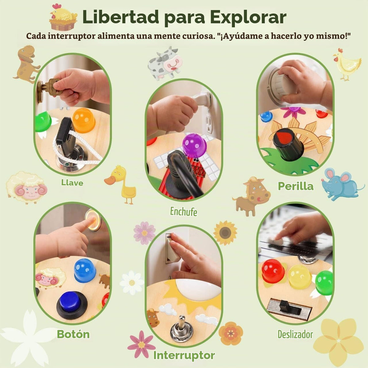 RichBoy Montessori - Tablero de juguete para niños de 1 a 3 años, j...