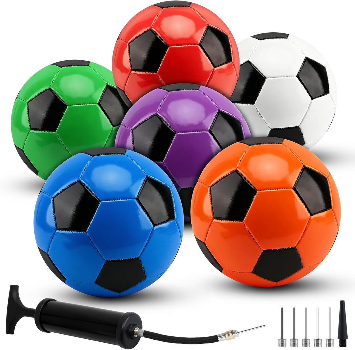 SIKEMAY Paquete de 6 pelotas de fútbol a granel, tamaño oficial 3\/...