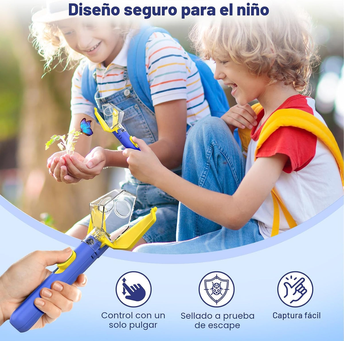 2 atrapasadores de insectos para niños con lupa 6X, juguetes educat...