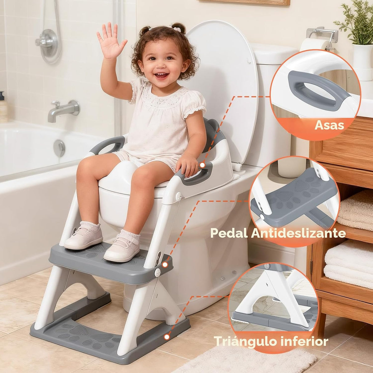 Inodoro de entrenamiento para ir al baño para niños pequeños, asien...