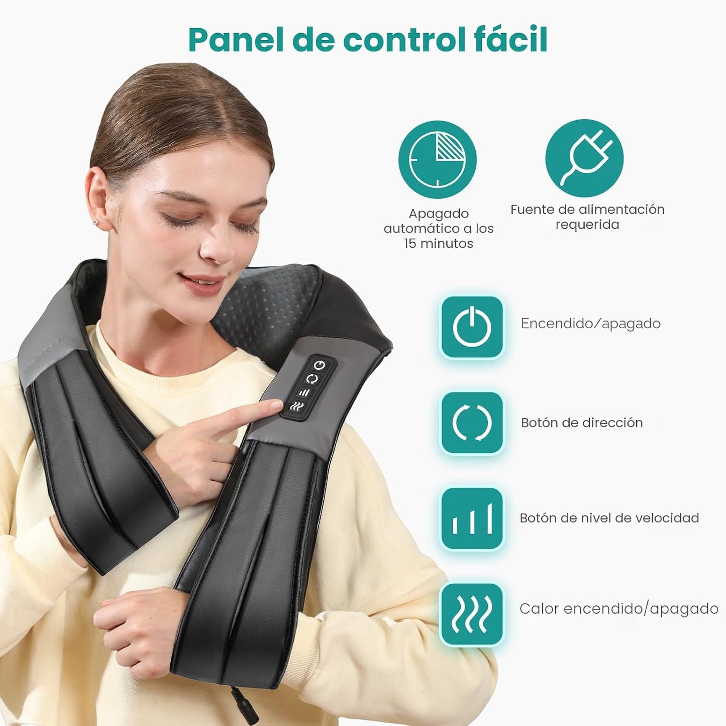 Nekteck Masajeador de Cuello para Alivio del Dolor de Tejido Profun...