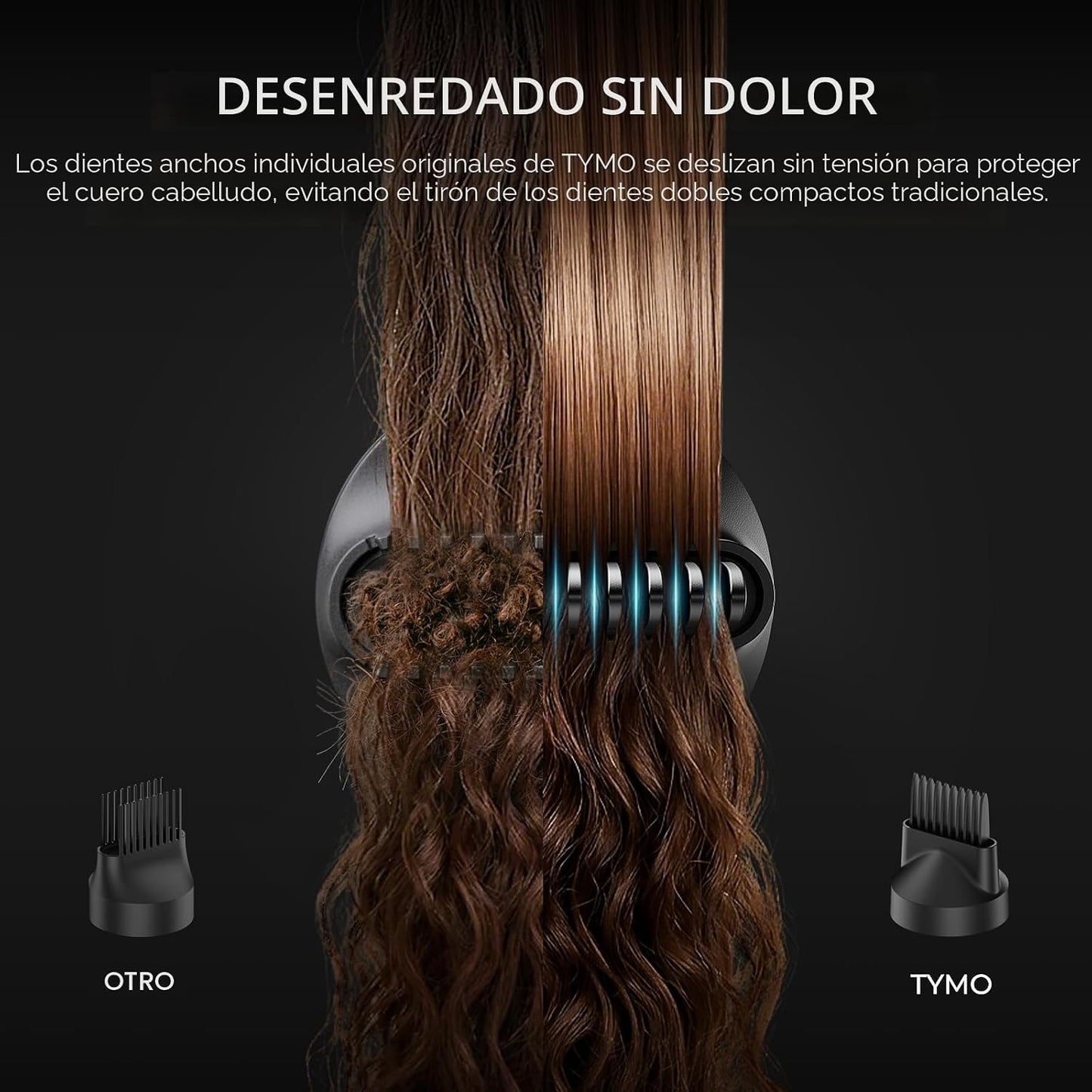 TYMO Secador de pelo con peine - Secador profesional de alta veloci...