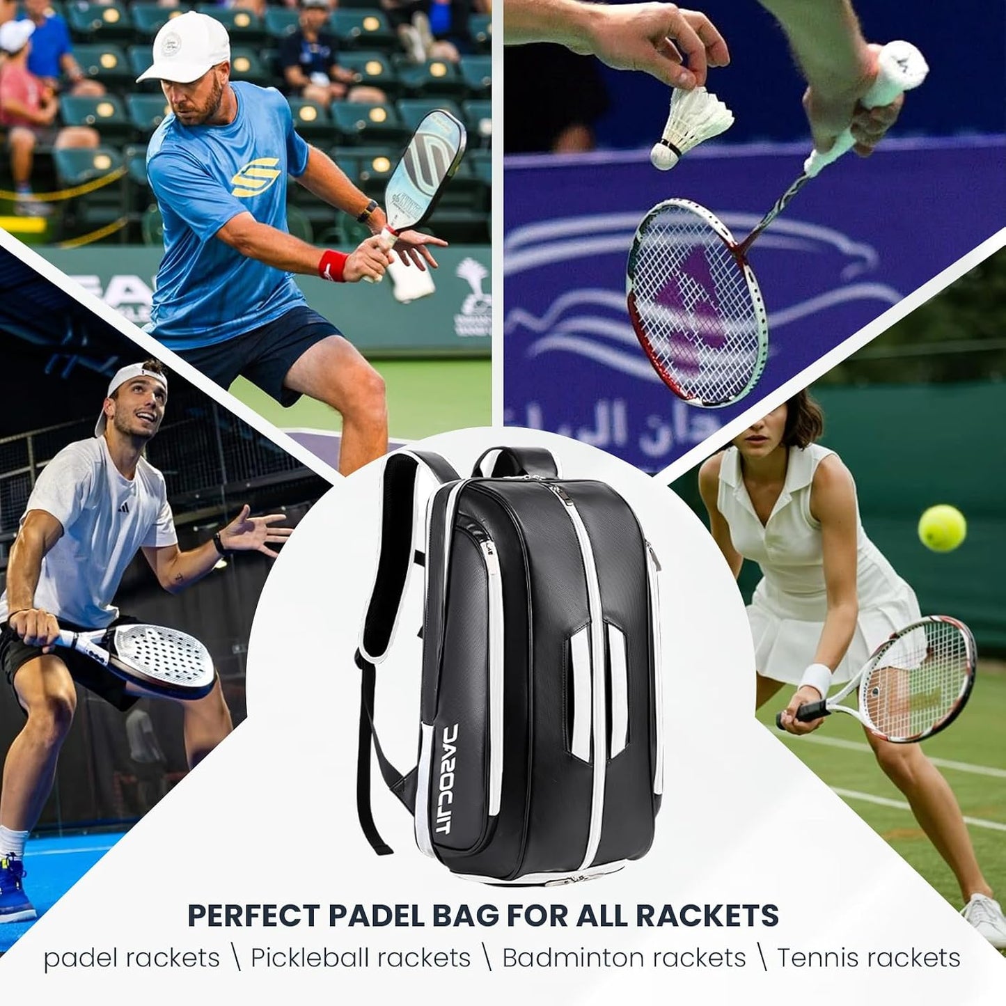 CCGTIOR Bolsa para Raqueta De Tenis Mochila Pickleball Padel con Co...