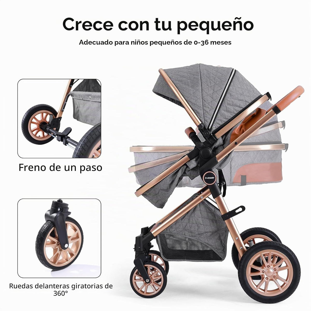 Cochildor DuraFlex - Cochecito de bebé 2 en 1, cochecito de viaje p...